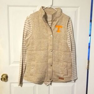 Marleylilly Brown Size M University of TN Long Sleeve Blouse and Vest NWOT